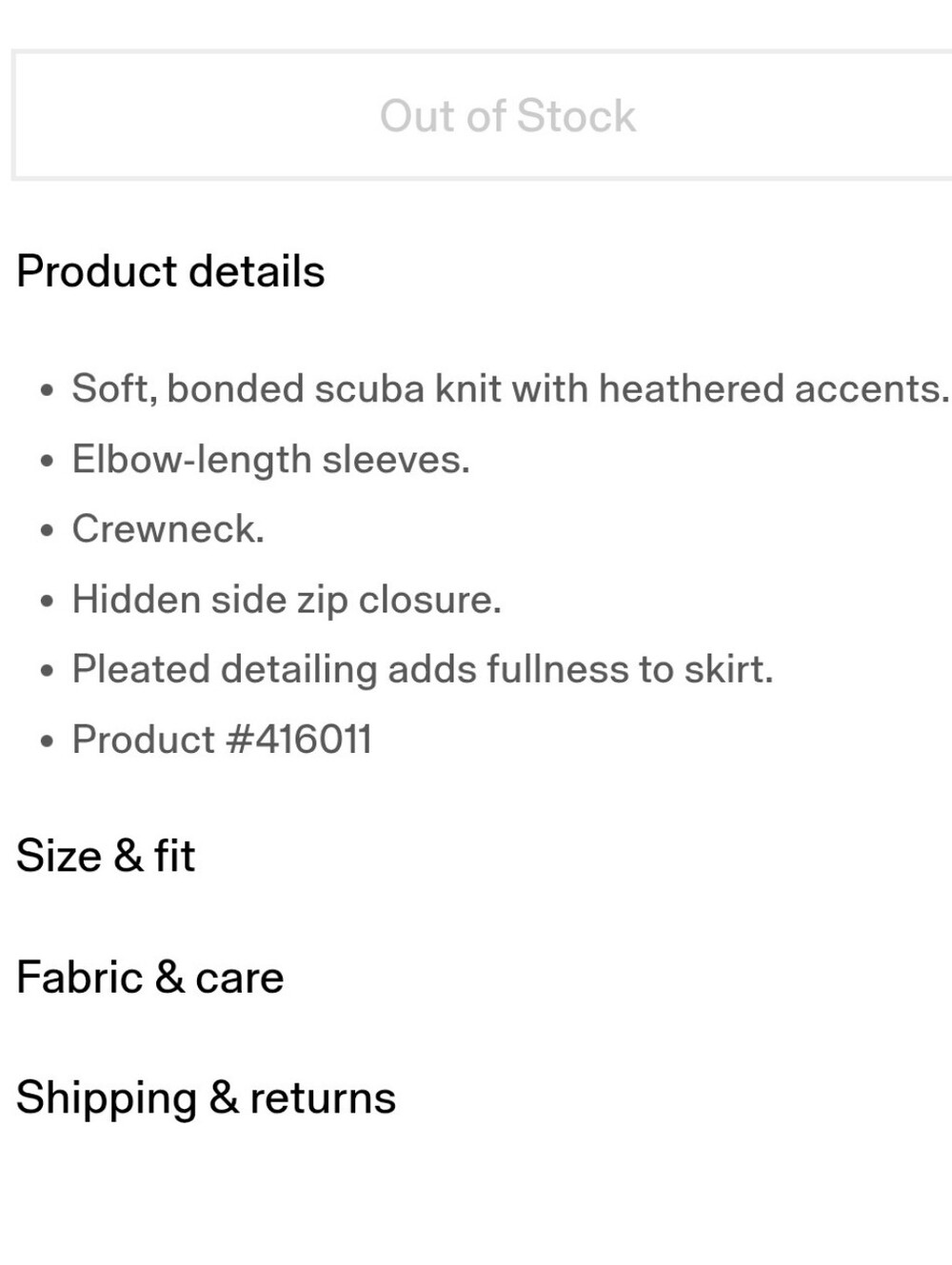 Gap Scuba Knit Fit And Flare Dress Charcoal Grey Size Small - Picture 6 of 8
